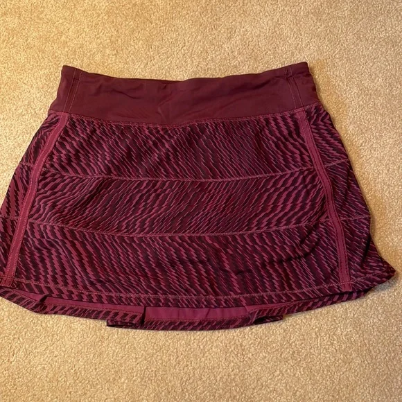 Maroon top lululemon skirt